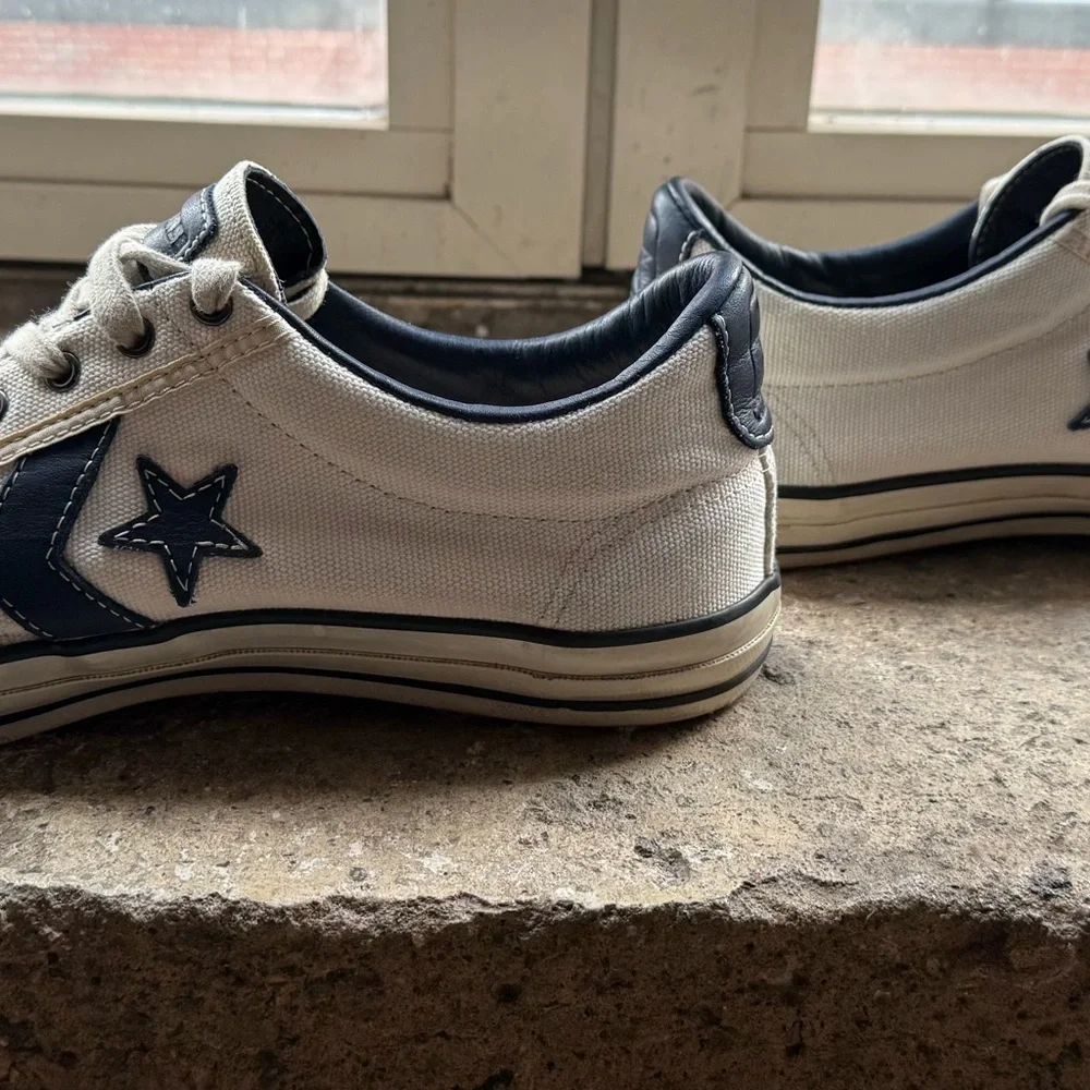 Converse x John Varvatos Low-Top Sneakers in Cream with Navy - Picture 3 of 8